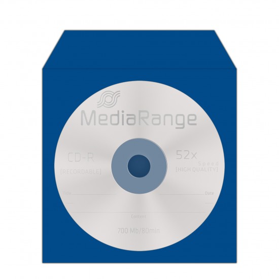 MediaRange Paper Sleeves for 1 Disc Assorted Colours 100 Pack (MRBOX67)