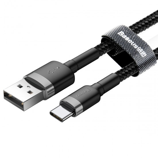 Baseus CATKLF-CG1 Καλώδιο Cafule USB-C 2A 2m Γκρι & Μαύρο
