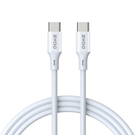 BWOO USB-C - USB-C cable 1m 60W ABS + TPE white