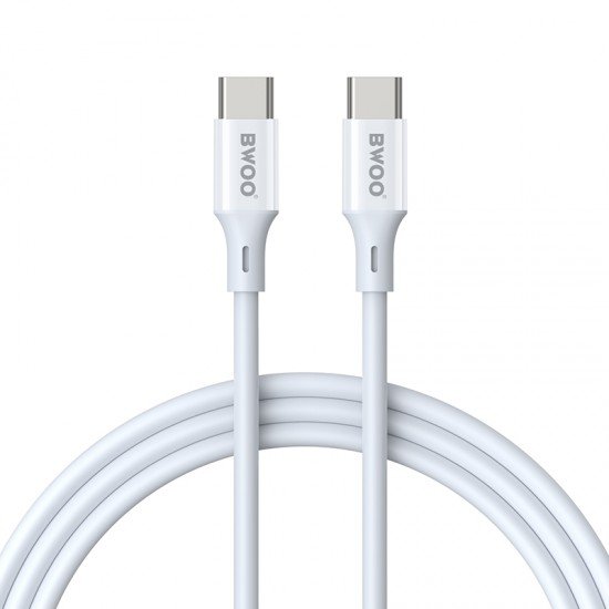 BWOO USB-C - USB-C cable 2m 60W ABS + TPE white