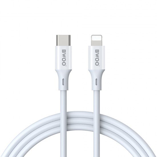 BWOO USB-C - Lightning cable 1m 27W ABS + TPE X283 CL white