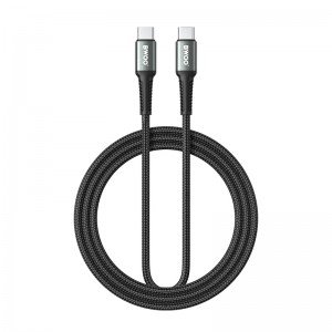 BWOO Braided USB-C - USB-C cable 3m 60W, black
