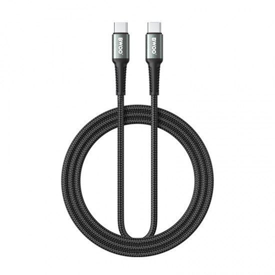 BWOO Braided USB-C - USB-C cable 2m 60W, black