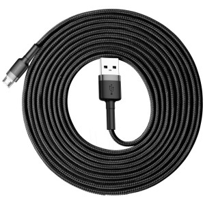 BASEUS CABLE CAFULE MICRO 2,4A 3M GRAY-BLACK CAMKLF-B91