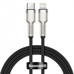 BASEUS CABLE CAFULE METAL USB-C - LIGHTNING 20W 1M BLACK