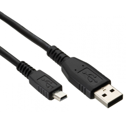  DeTech USB - USB Mini, 1.5m, Black - 18071