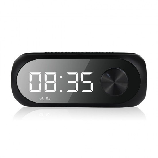 Kisonli Speaker LP-2S, Bluetooth, Clock, SD, FM, AUX, RGB, Black, 5W - 22280