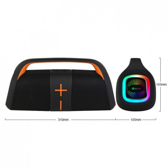 Kisonli Ηχεἰο К12, Bluetooth, USB, SD, AUX, RGB, Μαυρο, 20W - 22294