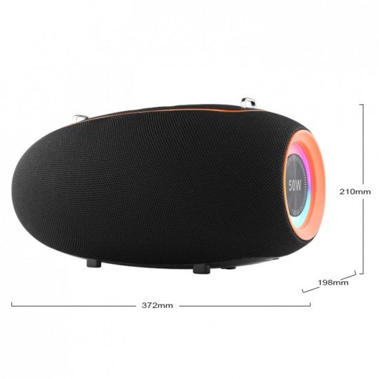Kisonli Ηχεἰο К8, Bluetooth, USB, SD, AUX, RGB, Μαυρο, 50W - 22296