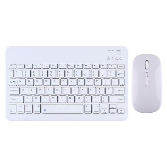Wireless Mouse and Keyboard Set No brand 030, Bluetooth, White (6166)