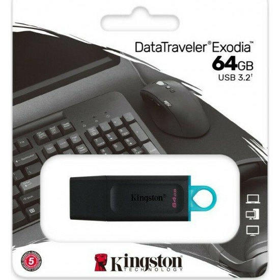 KINGSTON DTX/64 USB FLASH DRIVE DATATRAVELER EXODIA USB 3.2 GEN 1 64 GB