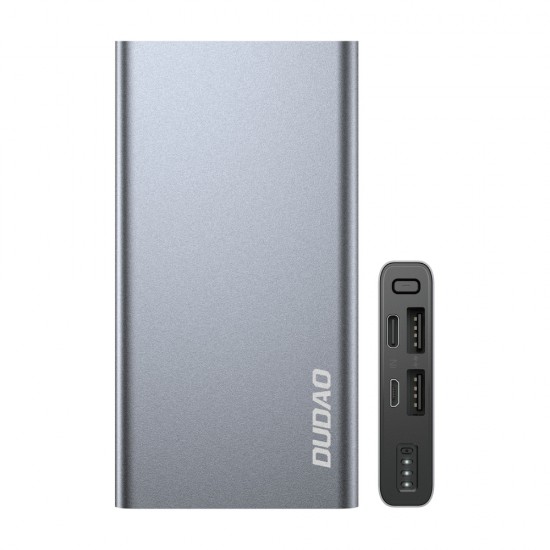 Dudao metal power bank with LED indicator 10000mAh silver (K5Pro)