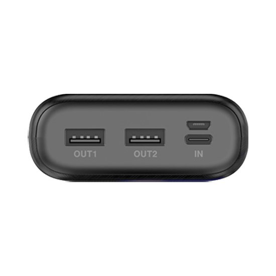 Dudao powerbank 20000 mAh 2x USB / USB Type C / micro USB 2 A with LED screen black (K9Pro-06)