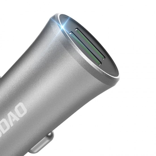 Dudao 3,4A smart car charger 2x USB silver (R6S silver)