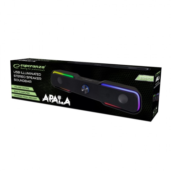 ESPERANZA USB SPEAKERS/SOUNDBAR LED RAINBOW APALA EGS101
