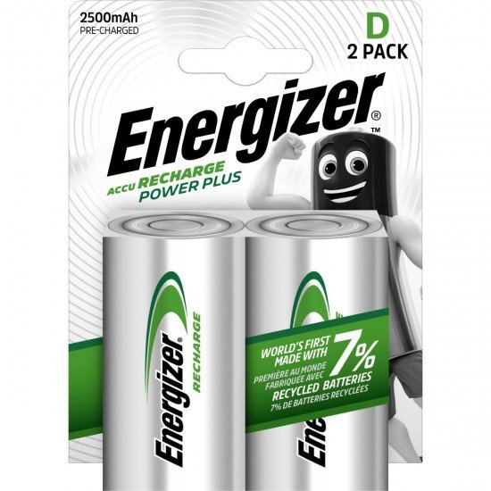 Energizer Power Plus Επαναφορτιζόμενη LR20 D 2500mAh 2BL