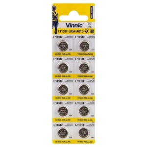 VINNIC G10/AG10/L1131/LR54 MINI ALKALINE BATTERY BL10  VINNIC G10/AG10/L1131/LR54 MINI ALKALINE BATTERY BL10