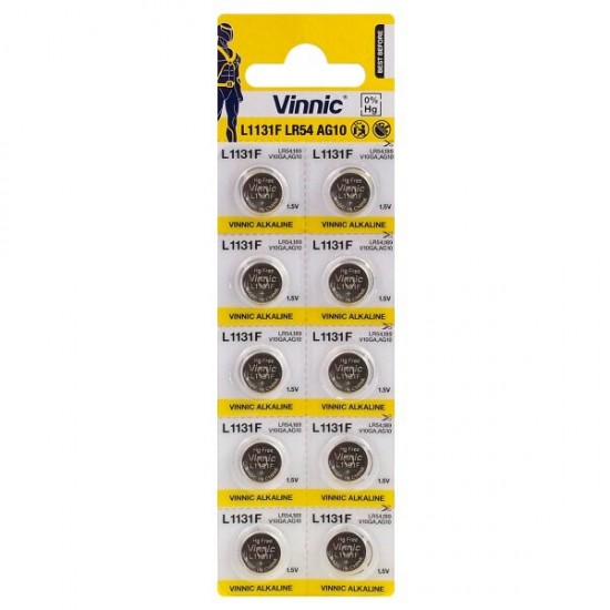VINNIC G10/AG10/L1131/LR54 MINI ALKALINE BATTERY BL10 