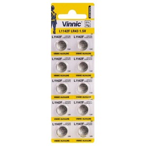 VINNIC G12/AG12/L1142/LR43 MINI ALKALINE BATTERY BL10  VINNIC G12/AG12/L1142/LR43 MINI ALKALINE BATTERY BL10