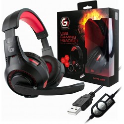 GEMBIRD GHS-U-5.1-01 SURROUND USB HEADSET WITH MICROPHONE BLACK/RED