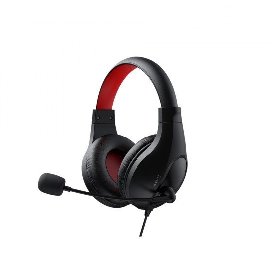 HAVIT HV-H2116D wired headphones on-ear with microphone black-red