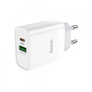 HOCO DC82 Φορτιστής Ταξιδίου 1xUSB-C PD20W 1xUSB-A 18W QC Λευκός