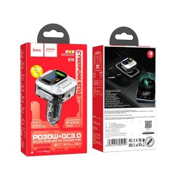 HOCO PD30W QC3.0 car charger + Bluetooth E75 FM transmitter, black