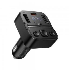 Hoco E87 Bluetooth FM Transmitter Delta 35W με 2xUSB-A και 1xUSB-C PD20W BT5.4 Υποστηρίζει Αναπαραγωγή Μουσικής απο USB και Απάντηση Κλήσεων