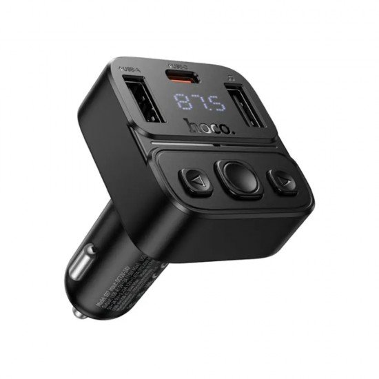 Hoco E87 Bluetooth FM Transmitter Delta 35W με 2xUSB-A και 1xUSB-C PD20W BT5.4 Υποστηρίζει Αναπαραγωγή Μουσικής απο USB και Απάντηση Κλήσεων