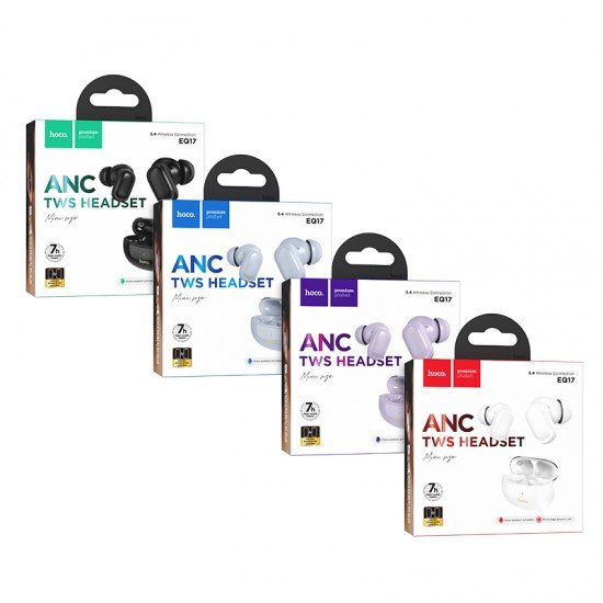 Hoco EQ17 Praise In-ear Bluetooth Handsfree Ακουστικά με Θήκη Φόρτισης Λευκά