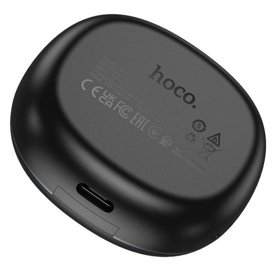 Hoco EQ3 In-ear Bluetooth Handsfree Ακουστικά με Θήκη Φόρτισης Μαύρα