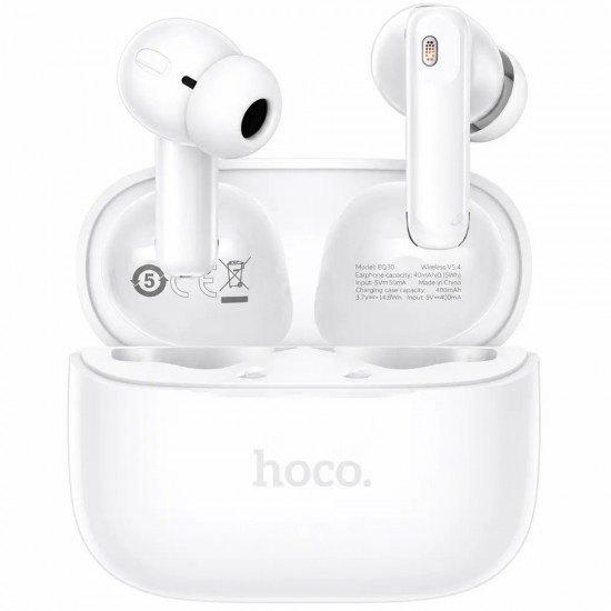Hoco EQ30 Wireless Hands Free Eufonia TWS Hi-Fi v6.0 300mAh 7h Ομιλίας Λευκά