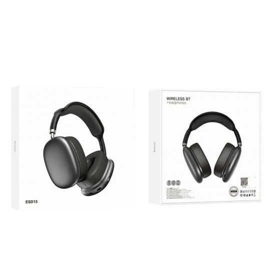 Hoco ESD15 Max Wireless Ακουστικά Stereo Shadow v5.3 400mAh ANC με Μικρόφωνο και AUX Γκρι