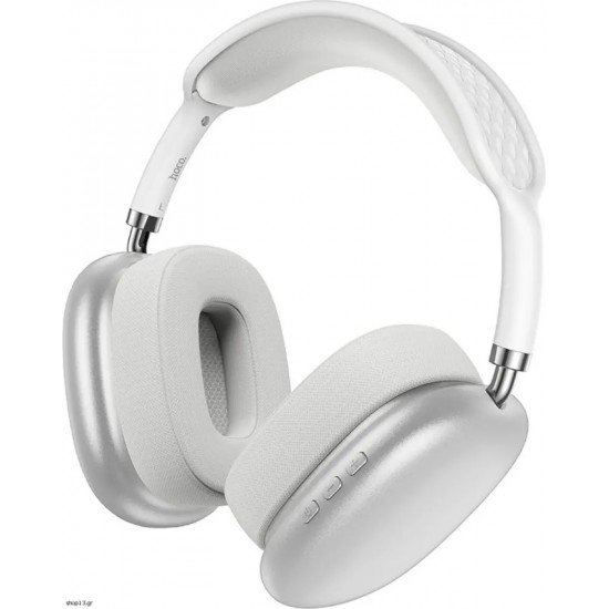 Hoco ESD15 Max Wireless Ακουστικά Stereo Shadow v5.3 400mAh ANC με Μικρόφωνο και AUX Ασημί