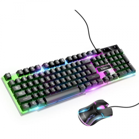HOCO GM11 Terrific Glowing Σετ Gaming Πληκτρολόγιο με RGB φωτισμό & Ποντίκι (Αγγλικό US)