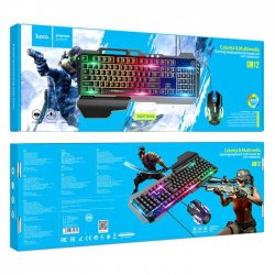 HOCO GM12 Σετ Gaming Πληκτρολόγιο με RGB φωτισμό & Ποντίκι black (Αγγλικό US)