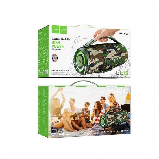 HOCO bluetooth speaker HA4 Mini camouflage green 2×15W