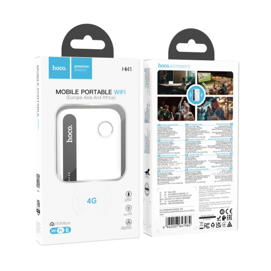 Hoco HI41 4G Wifi6 150Mbps 2.4GHz Φορητό Wifi Router Λευκό