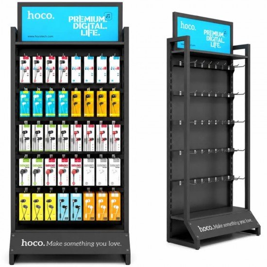 Stand Hoco HN12 Επιδαπέδιο Σιδερένιο Γκρι (80x30x176 cm) 40 Γάντζων