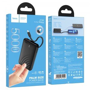 Hoco J134 Lightning Power Bank 5000mAh με Θύρα USB-A Μαύρο