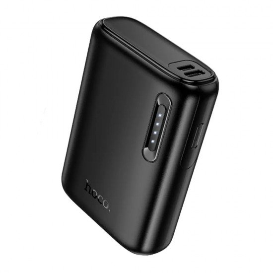Hoco J158 Power Bank Runner 5000mAh 5V/2A με 1xUSB-A 1xUSB-C 1xMicro USB και LED Ένδειξη Μπαταρίας Μαύρο