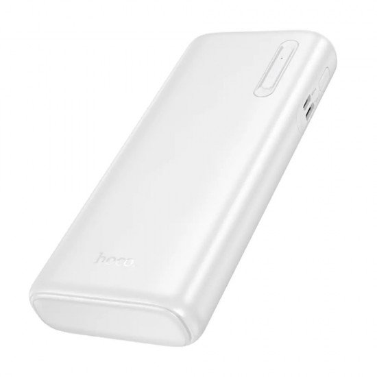 Hoco J158A Power Bank Runner 10000mAh Fast Charge 5V/2A Slim με 2xUSB-A 1xUSB-C 1xMicro USB και LED Ένδειξη Μπαταρίας Λευκό