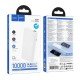 Hoco J158A Power Bank Runner 10000mAh Fast Charge 5V/2A Slim με 2xUSB-A 1xUSB-C 1xMicro USB και LED Ένδειξη Μπαταρίας Λευκό