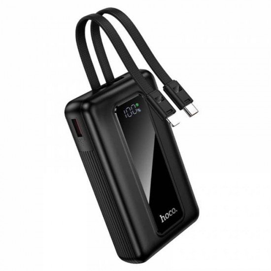 Hoco J162 Power Bank 10000 mAh με Ενσωματωμένα Καλώδια PD 20W QC3.0 22.5W - Μαύρο