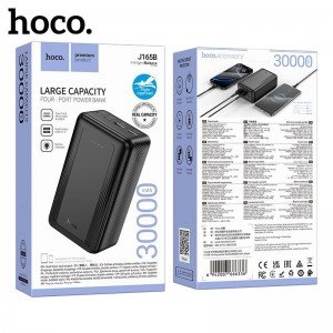 Hoco J165B Power Bank 30000mAh με 2 Θύρες USB-A και 2 Θύρες USB-C Μαύρο