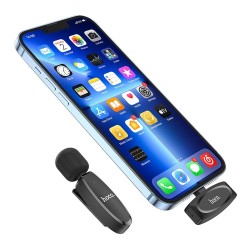HOCO wireless lavalier microphone for iPhone Lightning 8-pin L15 black