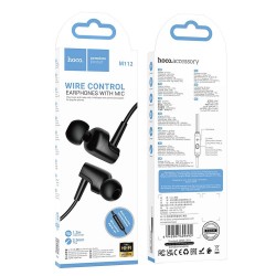 HOCO headset/earphones 3.5mm jack with M112 microphone, black