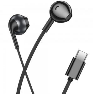 Hoco M115 Hands Free Sagacious USB-C Universal Earphones Hi-Fi Stereo με Μικρόφωνο Μαύρα 1.2m