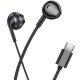 Hoco M115 Hands Free Sagacious USB-C Universal Earphones Hi-Fi Stereo με Μικρόφωνο Μαύρα 1.2m