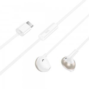 Hoco M115 Hands Free Sagacious USB-C Universal Earphones Hi-Fi Stereo με Μικρόφωνο Λευκά 1.2m Συμβατά με Όλες τις USB-C Συσκευές